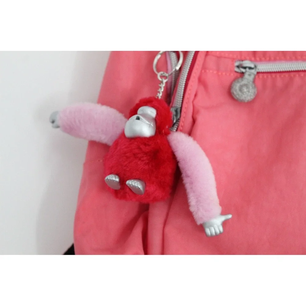 Kipling Seoul Extra Large Laptop Backpack Coral Pink Nylon Monkey Keychain Bag